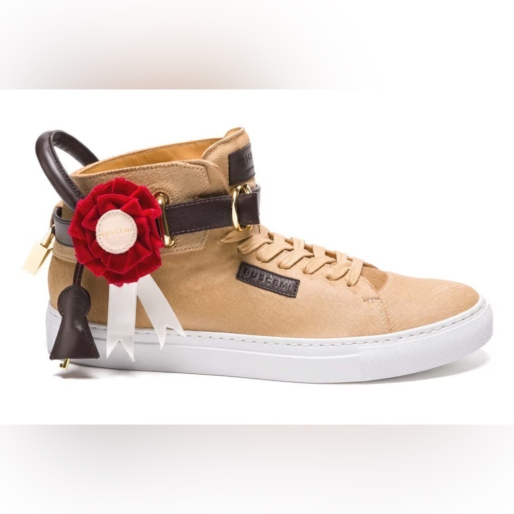 NWT Rare Limited Edition BUSCEMI 100mm "Triple Crown Tan" Leather | Size 42 / US